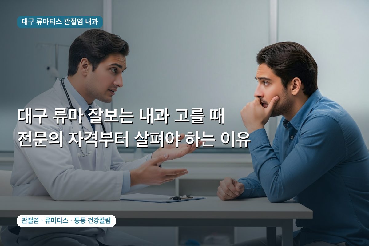 대구 류마 잘보는 내과 고를 때 전문의 자격부터 살펴야 하는 이유