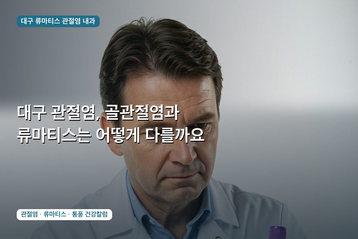 대구 관절염, 골관절염과 류마티스는 어떻게 다를까요
