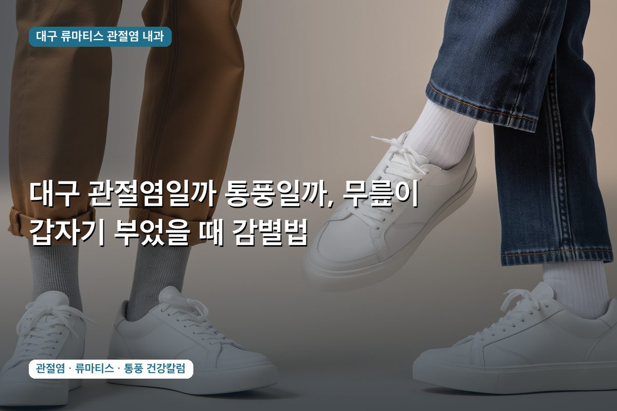 대구 관절염일까 통풍일까, 무릎이 갑자기 부었을 때 감별법