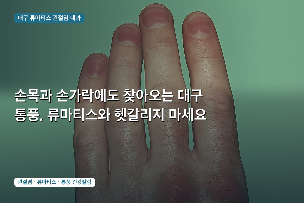 손목과 손가락에도 찾아오는 대구 통풍, 류마티스와 헷갈리지 마세요